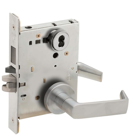 Schlage Storeroom Mortise Lock with Deadbolt, 06A Design, SFIC Prep, Less Core, Satin Chrome L9480B 06A 626